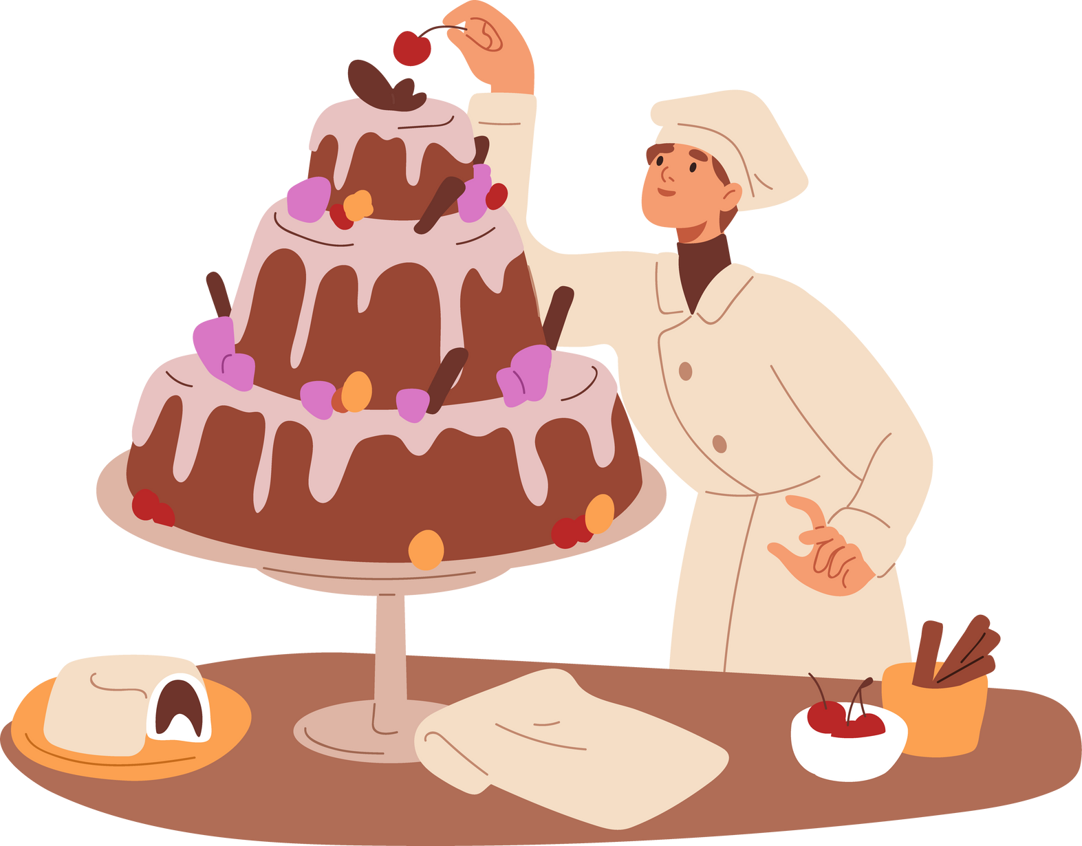 Chef Decorating Cake